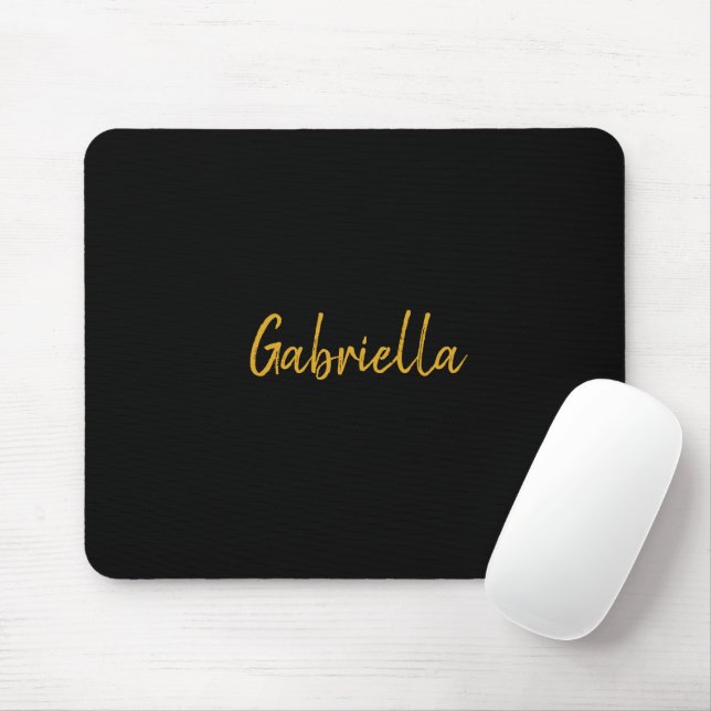 Black and Gold  Mouse Mat (With Mouse)