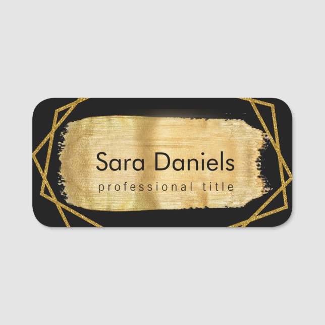 Black and Gold  Name Tag (Front)