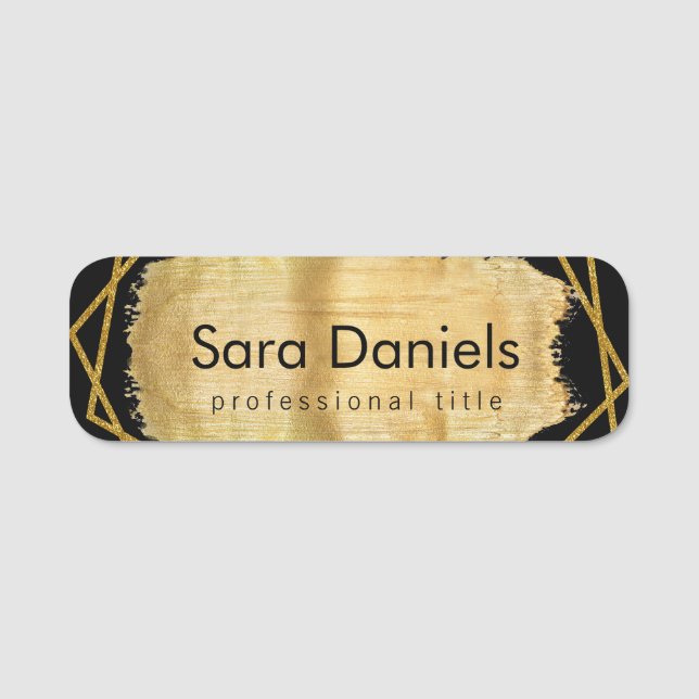 Black and Gold  Name Tag (Front)