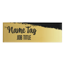 Black and Gold Name Tag