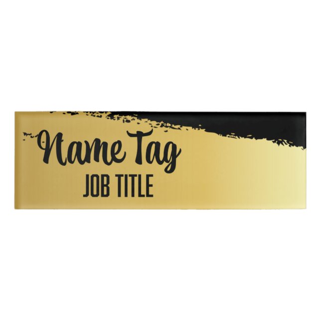 Black and Gold Name Tag (Front)