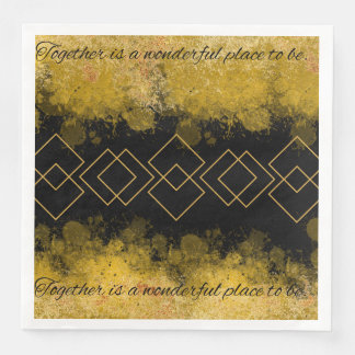 black and gold napkin