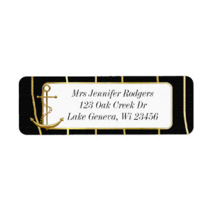 Black and Gold Nautical Themed Anchor