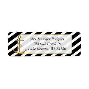 Black and Gold Nautical Themed Anchor