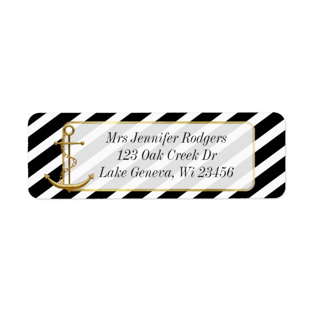 Black and Gold Nautical Themed Anchor (Front)