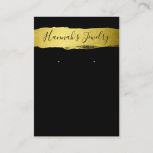 Black And Gold Necklace & Earring Display Business Card