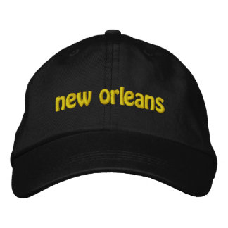 Black and Gold New Orleans Embroidered Hat