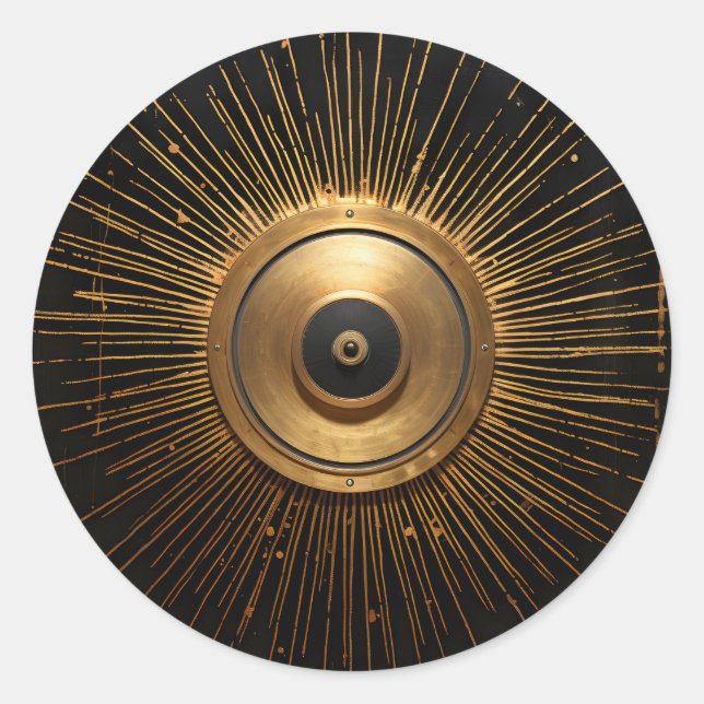 Black and Gold Occult Evil Eye Classic Round Sticker (Front)