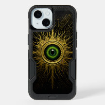 Black and Gold Occult Green Evil Eye Starburst