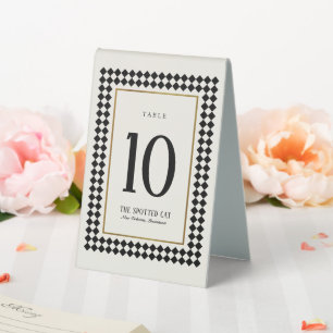 Black and Gold on Ivory Checkerboard Border Jazz