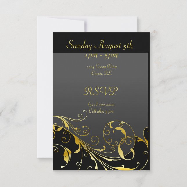 Black and Gold Open House Invite Version (Front)