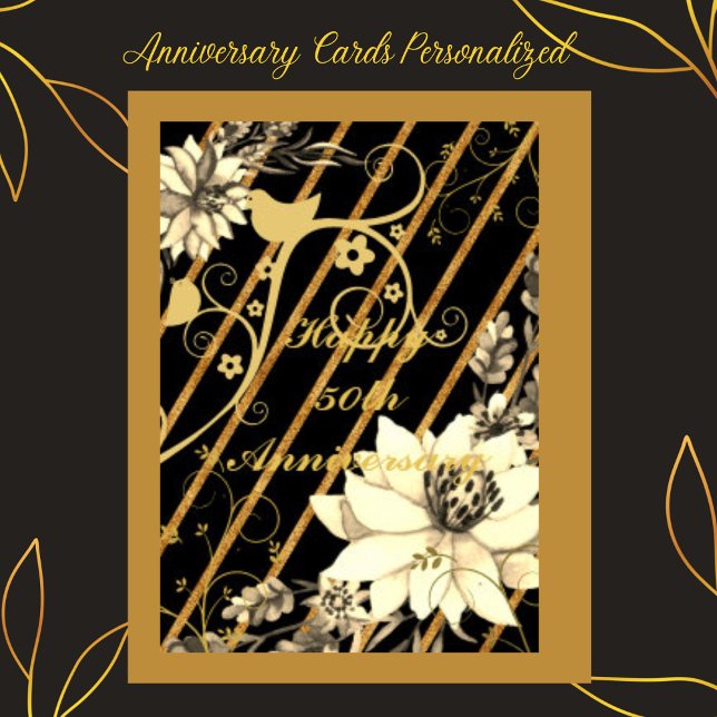 Black and Gold Ornate Personalised Card (Creator Uploaded)