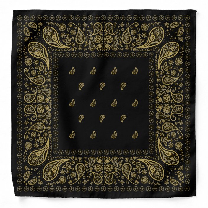 Black and Gold Paisley Design Bandana | Zazzle.co.uk