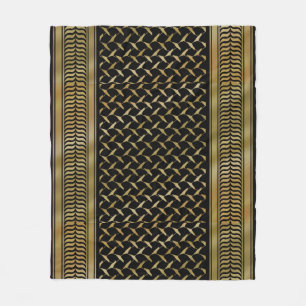 Black and Gold Palestinian Kuffiyeh Fleece Blanket