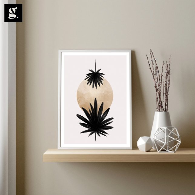 Black and Gold Palm Tree, Plant Artwork, Wall Deco Poster (Creator Uploaded)