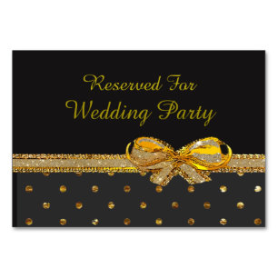 Black and Gold Party or Wedding Table Cards