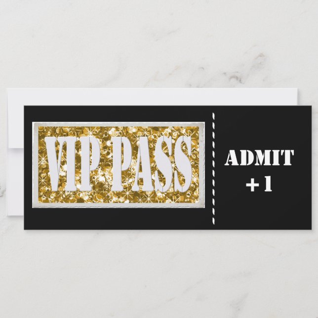 Black and Gold  party VIP invitation (Front)