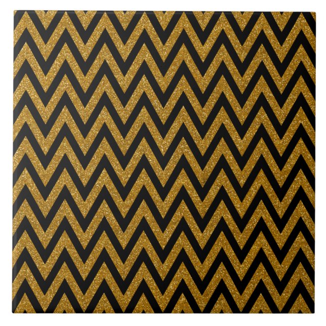 Black and Gold Pattern Tile (Front)