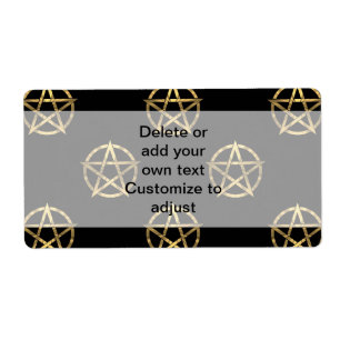 Black and gold pentagram