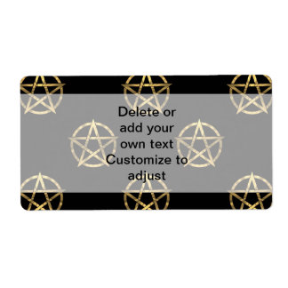 Black and gold pentagram