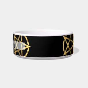 Black and gold pentagram bowl