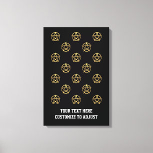 Black and gold pentagram canvas print