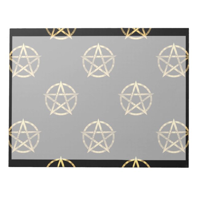 Black and gold pentagram notepad (Front)