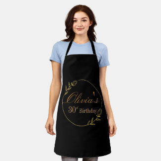Black and Gold Personalised Apron