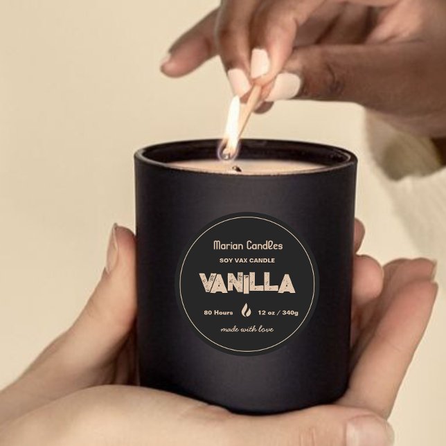 Black and Gold Personalised Candle Label (Creator Uploaded)