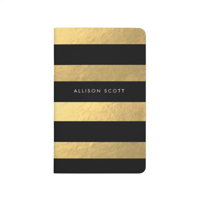 Black And Gold Personalised Journal (Front)