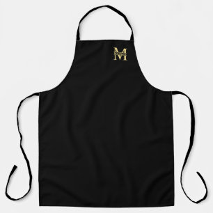 Black and Gold Personalised Monogram and Name Apron