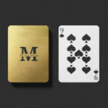 Black and Gold Personalised Monogram and Name Playing Cards<br><div class="desc">Personalised Monogram and Name Gifts featuring gold personalised monogram in classic serif font style with box of name in the middle of monogram in black on faux gold foil background. Perfect as father's day gifts for dad, gifts for grandfather, husband, groom, best man, groomsmen and more. Please note : The...</div>
