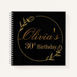 Black and Gold Personalised Notebook
