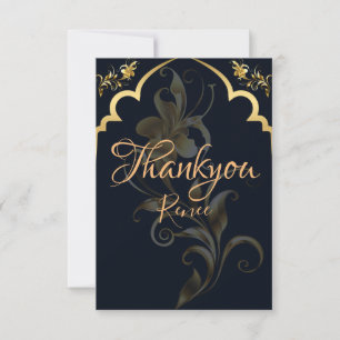 Black and Gold Personalised Thank You Card