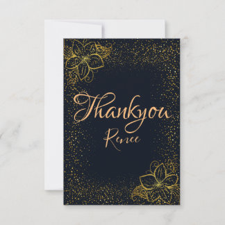 Black and Gold Personalised Thank You Card