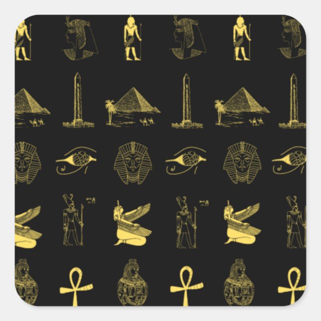 Black and gold Pharaonic Stickers (Front)