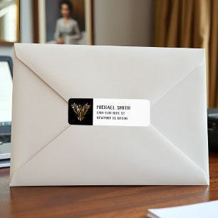 Black and Gold Phoenix Bird Emblem Metallic Look