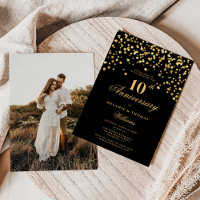 Black And Gold Photo 10th Wedding Anniversary