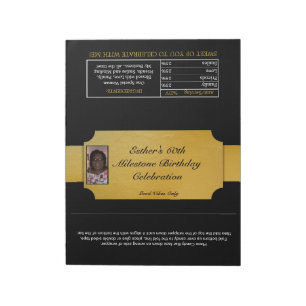 Black and Gold Photo Favour XL Candy Wrappers Notepad