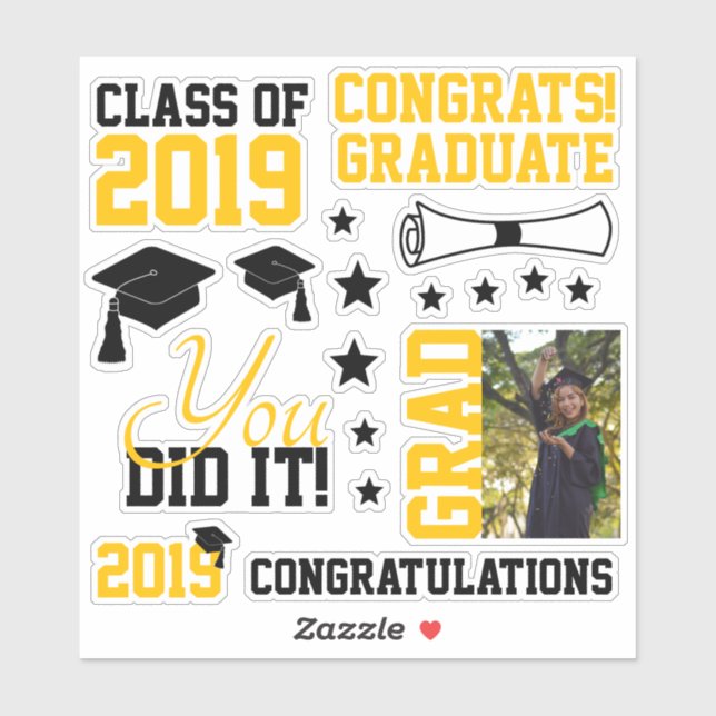 Black and Gold Photo Graduation (Sheet)