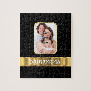 Black and gold photo template jigsaw puzzle
