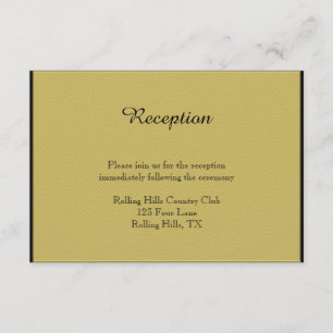 Black and Gold Piano Wedding Reception Enclosure Card