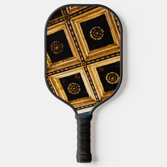 Black and Gold Pickleball Paddle (Front)