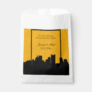 Black and Gold Pittsburgh Wedding Cookie Table Favour Bags
