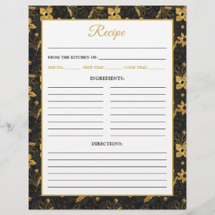 Black and Gold Poinsettia Flowers Recipe Page