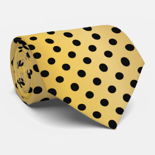 Black and Gold Polka Dots Pattern Tie