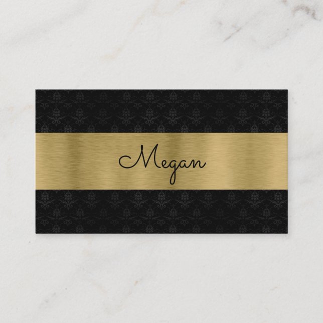 Black and Gold Professional Business Card (Front)