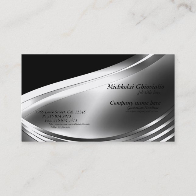 Black and Gold Professional Business Card (Front)