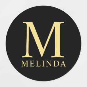 Black and Gold Professional Monogram and Name 