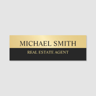 Black and Gold Professional Personalised Name Tag